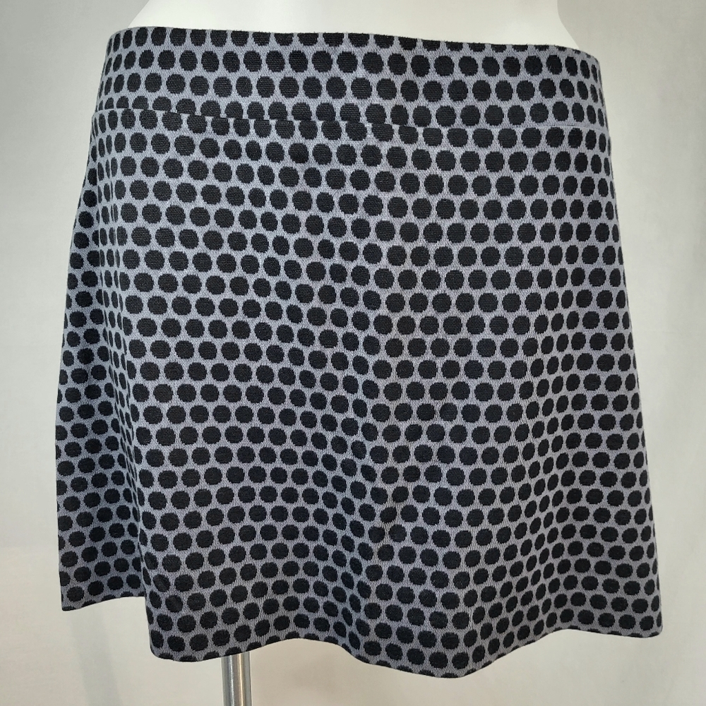 Gap A Line Short SKIRT Womens Size XXL Gray Black Polka Dots Back Zip - Picture 16 of 16